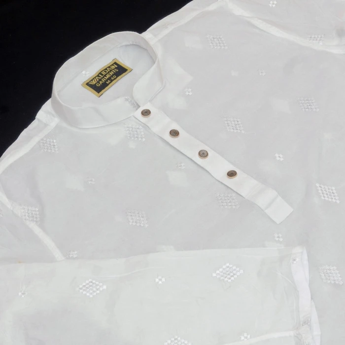 Adi full embroydari - white